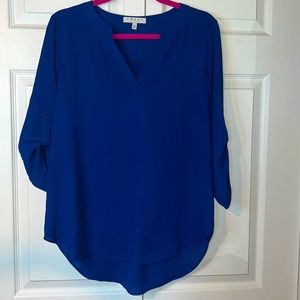 CHAUS New York Royal Blue Blouse Size M
